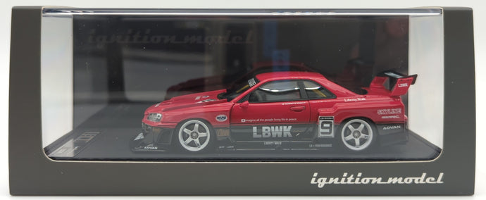 ignition model 1/43 LB-ER34 Super Silhouette Skyline Red Black #9 IG2853 - Used
