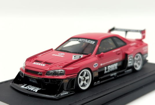ignition model 1/43 LB-ER34 Super Silhouette Skyline Red Black #9 IG2853 - Used