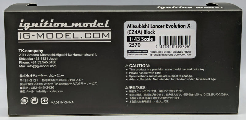 Carica immagine in Galleria Viewer, ignition model 1/43 Mitsubishi Lancer Evolution X CZ4A Black Metallic IG2570 - Used
