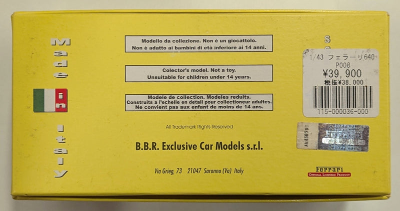 Carica immagine in Galleria Viewer, BBR Models 1/43 Ferrari 640 G.P. Brasile 1989 P008 - Used
