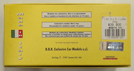 BBR Models 1/43 Ferrari 640 G.P. Brasile 1989 P008 - Used