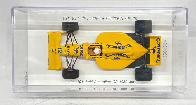 Laden Sie das Bild in Galerie -Viewer, Spark Model 1/43 Lotus Judd 101 Australian GP 1989 4th Nakajima Fastest Lap - Used
