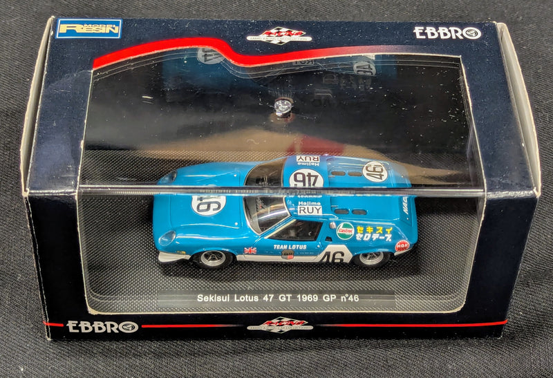 Carica immagine in Galleria Viewer, MMP EBBRO 1/43 SEKISUI LOTUS 47GT 1969 JAPAN GP #46 44207 - Used
