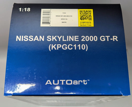 AUTOart 1/18 Nissan Skyline 2000 GT-R (KPGC110) White 77472 Composite Model - Used