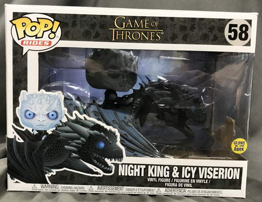Funko POP! Movies: Game of Thrones - Night King & Icy Viserion (Glows in the Dark) #58 - Used