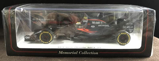Spark Model 1/43 McLaren Honda MP4-31 2016 Abu Dhabi GP J. Button Last Run - Used