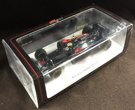 Spark Model 1/43 McLaren Honda MP4-31 2016 Abu Dhabi GP J. Button Last Run - Used