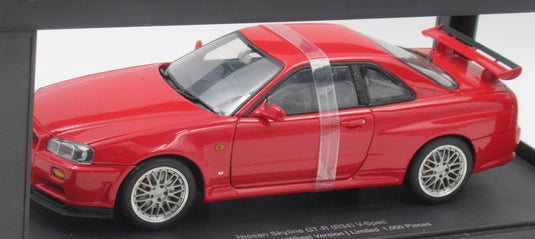 AUTOart Performance 1/18 Nissan Skyline R34 GT-R 1999 Special Wheel Ver Red - Used