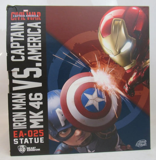 Beast Kingdom Egg Attack Statue Captain America: Civil War - Iron Man MK46 vs Captain America - Used