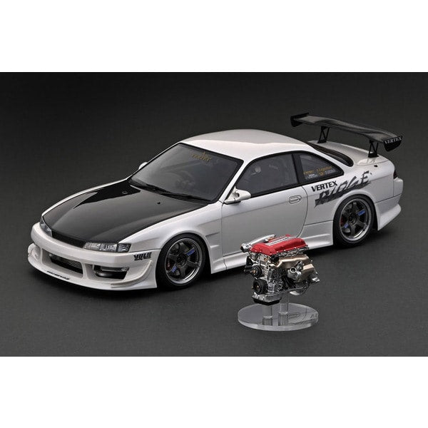 Load image into Gallery viewer, ignition modelIG3081 1/18 VERTEX S14 Silvia Pearl White With Engine
