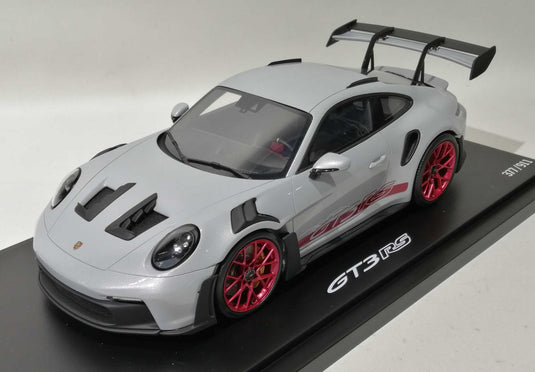 SPARK 1/18 Porsche 911 (992) GT3 Ice Grey Metallic– Used