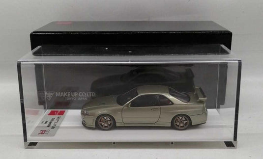 MAKE UP GT-R (BNR34) V-SPEC II NUR 2002 TE37 Wheels 1/43 Diecast– Used