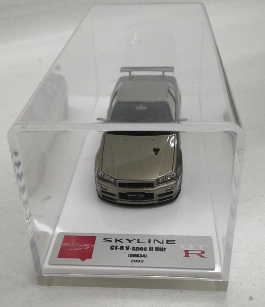 MAKE UP GT-R (BNR34) V-SPEC II NUR 2002 TE37 Wheels 1/43 Diecast– Used