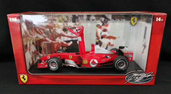 Hot Wheels FERRARI F2004 SCHUMACHER WORLD CHAMPION 1/18 Scale– Used