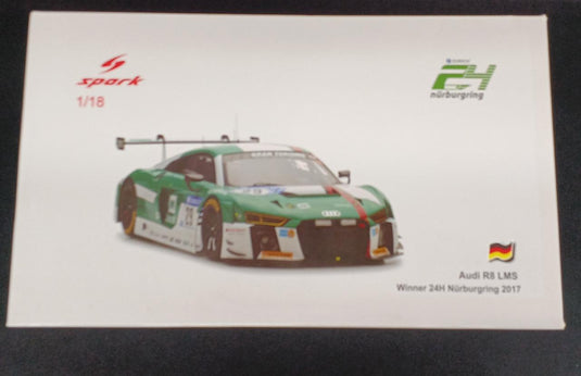 SPARK Nurburgring 24h Race 2017 Audi R8 LMS 1/18 Scale Car– Used