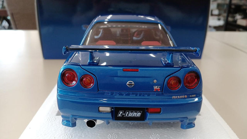 Carica immagine in Galleria Viewer, AUTOart 77460 1/18 Nismo R34 GT-R Z-TUNE (Bayside Blue)– Used
