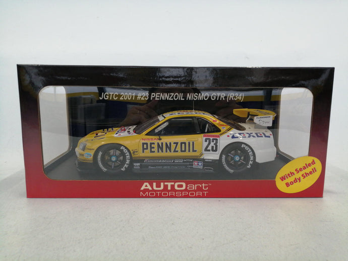 AUTOart Pennzoil Nismo GTR (R34) JGTC 2001 #23 1/18 Scale Car– Used