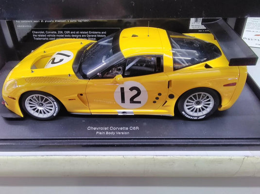 AUTOart Chevrolet Corvette Plain Body (Yellow) 1/18 Scale Car– Used