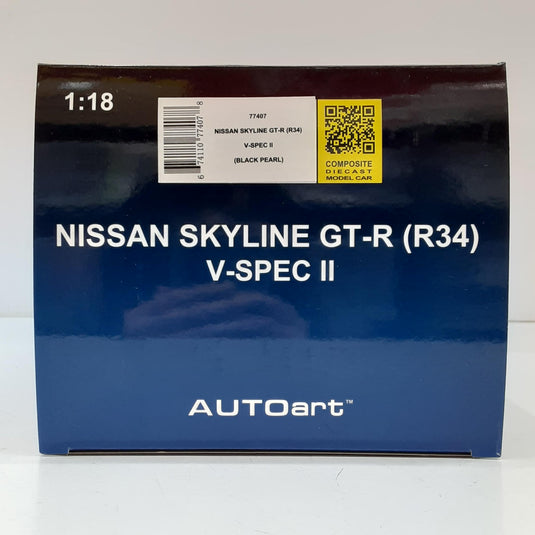 AUTOart Nissan Skyline GT-R (R34) V-SPEC 1/18 Scale Car– Used
