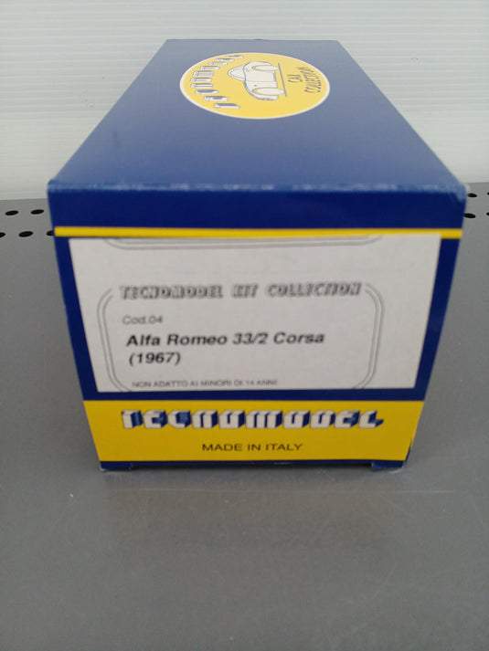 Tecnomodel Alfa Romeo 33/2 CORSA 1967 1/43 Scale Model Car– Used