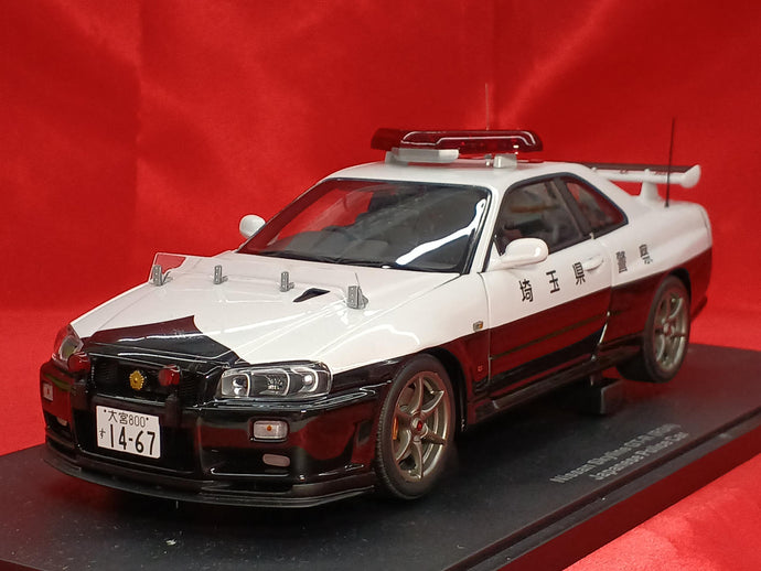 AUTOart 77351 1/18 NISSAN SKYLINE GT-R R34 Saitama Police Car– Used