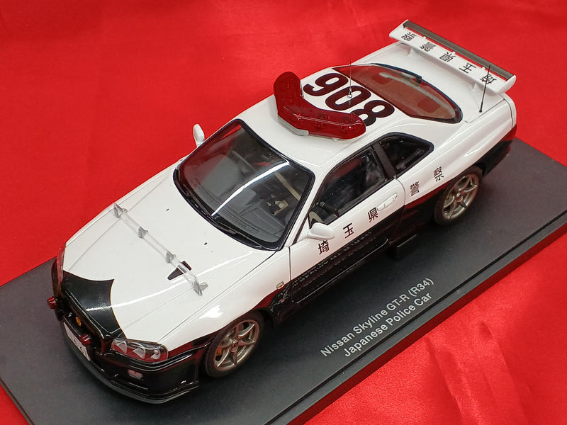 Cargue la imagen en el visor de la galería, AUTOart 77351 1/18 NISSAN SKYLINE GT-R R34 Saitama Police Car– Used
