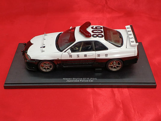 AUTOart 77351 1/18 NISSAN SKYLINE GT-R R34 Saitama Police Car– Used
