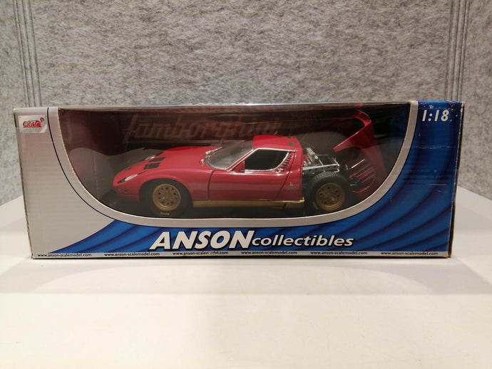 Anson Lamborghini Miura Red 1/18 Scale Model Car– Used
