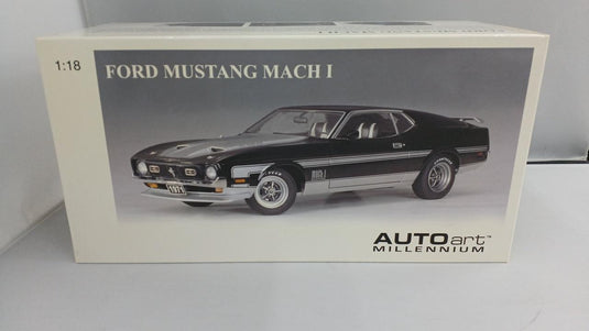 AUTOART MILLENNIUM 1/18 FORD MUSTANG MACH I FASTBACK '71 (Black)– Used