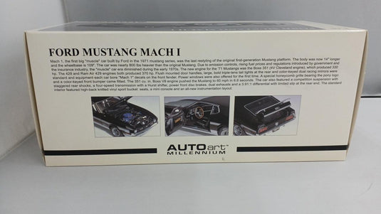 AUTOART MILLENNIUM 1/18 FORD MUSTANG MACH I FASTBACK '71 (Black)– Used