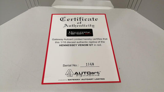 AUTOART Hennessey Venom GT 1/18 Scale Model Car– Used