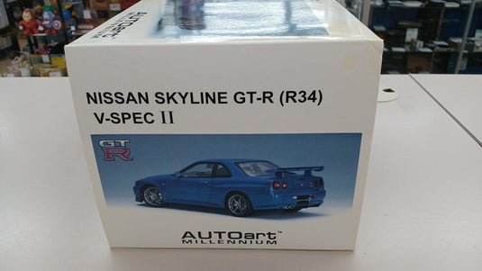 AUTOart R34 V-SPEC II SKYLINE GT-R 1/18 Scale Model Car– Used