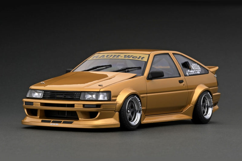 Chargez l&#39;image dans la visionneuse de la galerie, ignition model 1/18 RWB AE86 Gold Estimated production quantity: 100pcs
