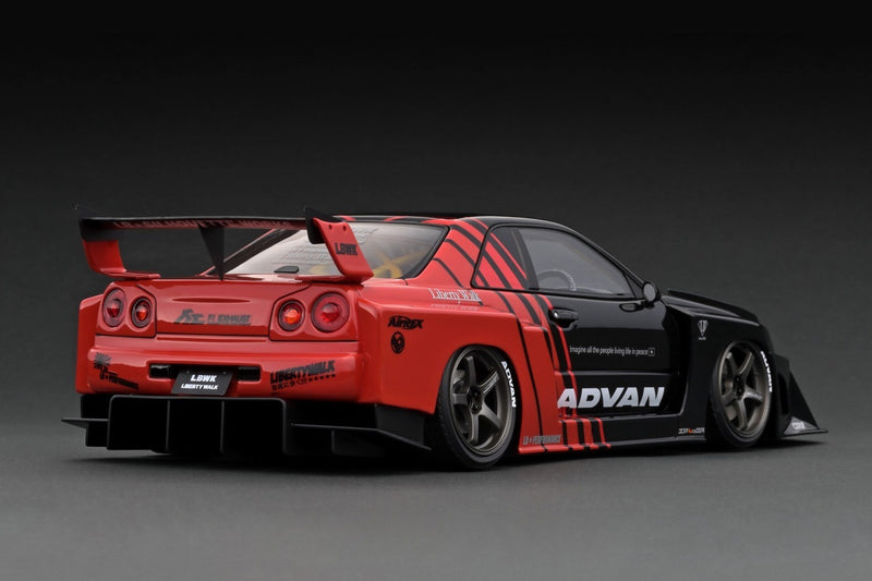 Load image into Gallery viewer, ignition model 1/18 LB-ER34 Super Silhouette SKYLINE Black/Red
