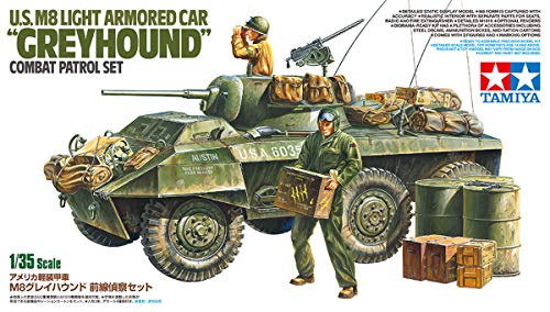 Laden Sie das Bild in Galerie -Viewer, TAMIYA 1/35 Scale Limited Edition American Light Armored Car M8 Greyhound Front Reconnaissance Set Plastic Model 25196
