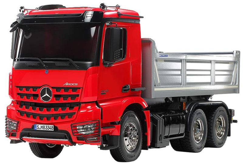 Load image into Gallery viewer, TAMIYA 1/14 Electric R/C Big Truck Series No.61 Mercedes-Benz Alox 3348 6x4 Dump Truck Red Cabin/Silver Vessel Edition 56361
