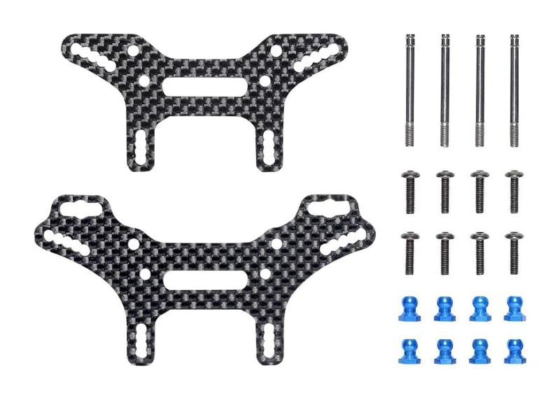 Chargez l&#39;image dans la visionneuse de la galerie, TAMIYA Hop-Up Options No.2076 OP.2076 XV-02 Short Carbon Damper Stay Set 22076
