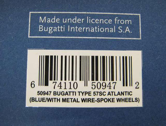 AUTOART Bugatti Type 57SC Atlantic 1938 1/43 Scale Car– Used