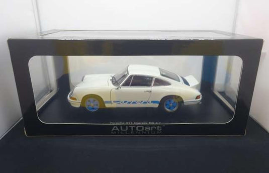 AUTOart 1/18 Porsche 911 Carrera RS 2.7 White with Blue Stripes