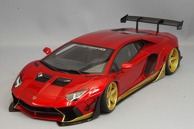 AUTOart 1/18 Liberty Walk LB-WORKS Lamborghini Aventador Limited Edition Hyper Red / Gold Accent