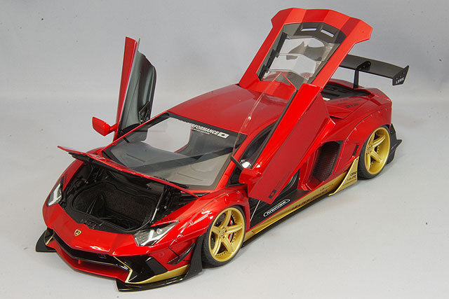 Laden Sie das Bild in Galerie -Viewer, AUTOart 1/18 Liberty Walk LB-WORKS Lamborghini Aventador Limited Edition Hyper Red / Gold Accent
