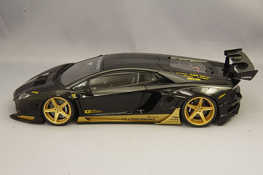 AUTOart 1/18 Liberty Walk LB-WORKS Lamborghini Aventador Limited Edition Black / Gold Accent