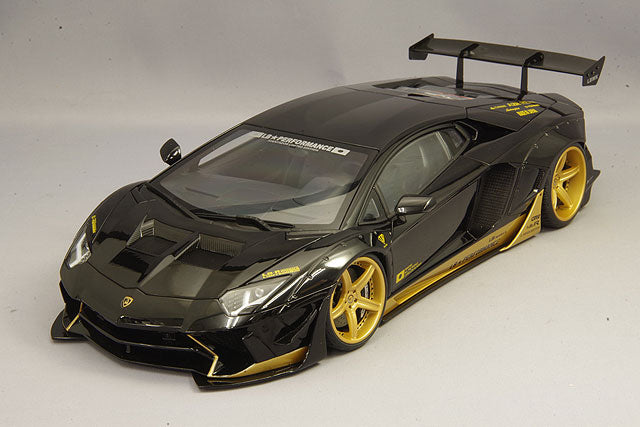 AUTOart 1/18 Liberty Walk LB-WORKS Lamborghini Aventador Limited Edition Black / Gold Accent