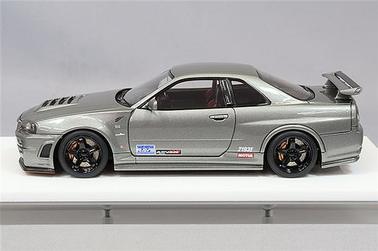 EIDOLON 1/43 Nissan Skyline GT-R (Nismo BNR34 CRS Ver.) 2011 Dark Metal Gray with Logo Sticker