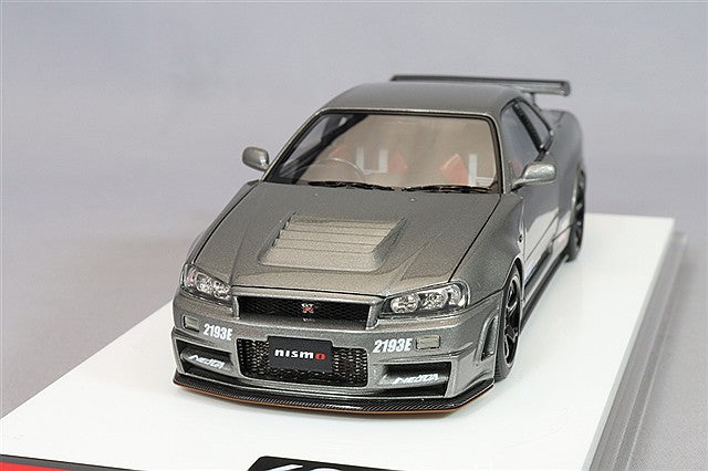 EIDOLON 1/43 Nissan Skyline GT-R (Nismo BNR34 CRS Ver.) 2011 Dark Metal Gray with Logo Sticker