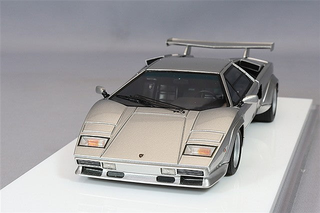 EIDOLON 1/43 Lamborghini Countach LP400S 1980 with Rear Wing Argento Metallizzato