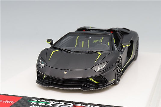 EIDOLON 1/43 Lamborghini Aventador S Roadster Japan Ltd. Edition 2021 Nero Pulso / Green Stripe