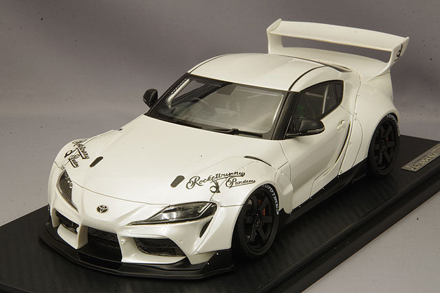 Ignition Model 1/18 Pandem Supra (A90) Pearl White w/ TE37 Type 19-inch Wheels (Black) IG2036