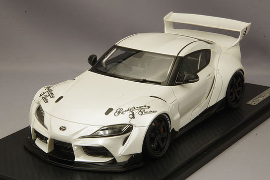 Ignition Model 1/18 Pandem Supra (A90) Pearl White w/ TE37 Type 19-inch Wheels (Black) IG2036