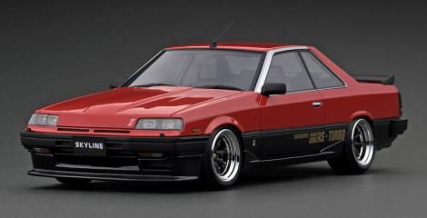 Laden Sie das Bild in Galerie -Viewer, ignition model 1/18 Nissan Skyline 2000 RS-X Turbo-C (R30) Red/Black 160pcs ltd
